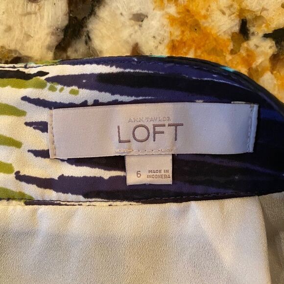 Loft Striped Skirt Sz 6 - Picture 5 of 8